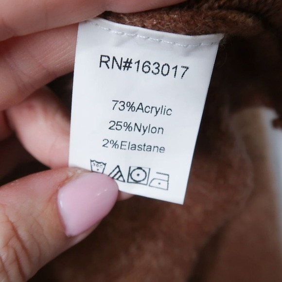 Princess Polly Womens Mini‎ Dress 2 Brown Orange Long Bell Sleeve Knit 70s - Picture 5 of 5